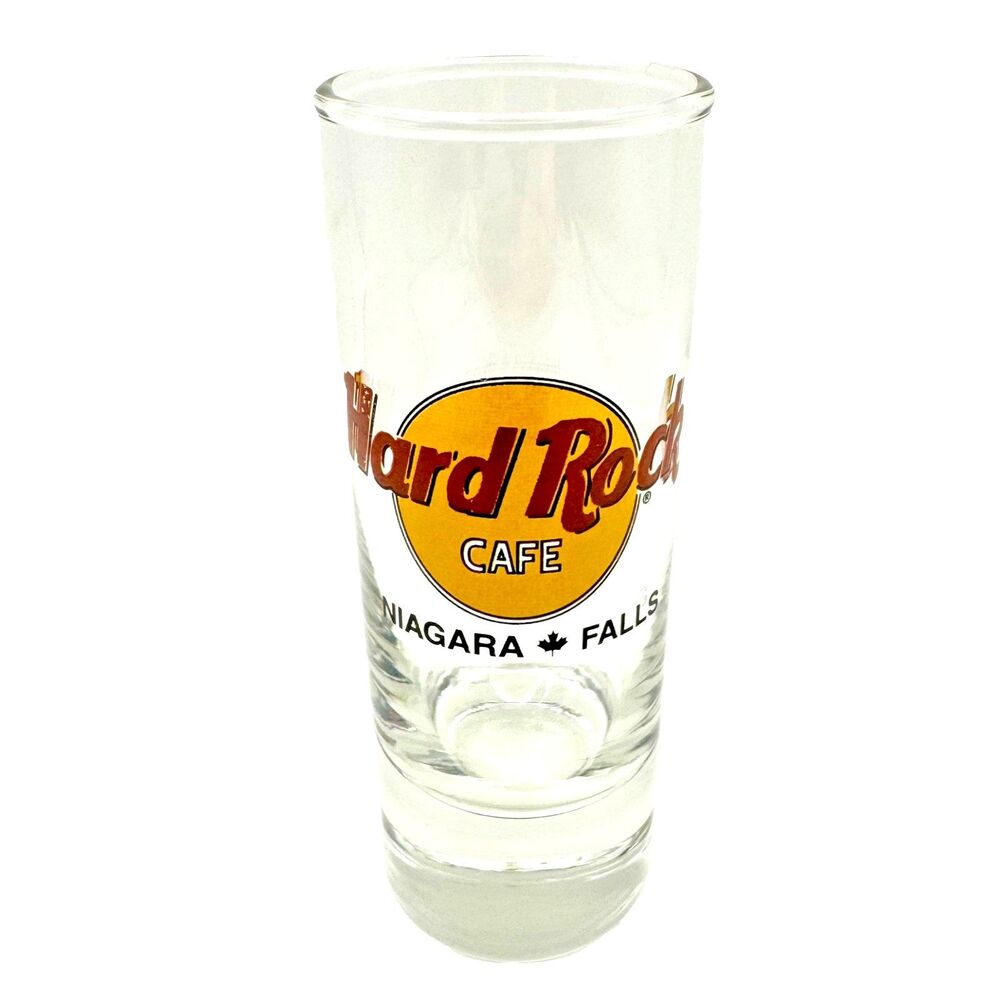 Hard Rock Cafe Shot Glass Niagara Falls 4" Tall Collectible Barware Barroom
